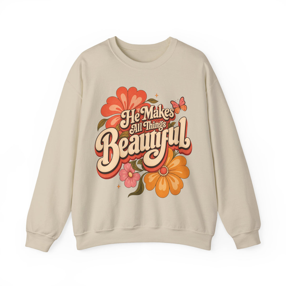 He Makes All Things Beautiful Sweatshirt | Christian Floral Crewneck