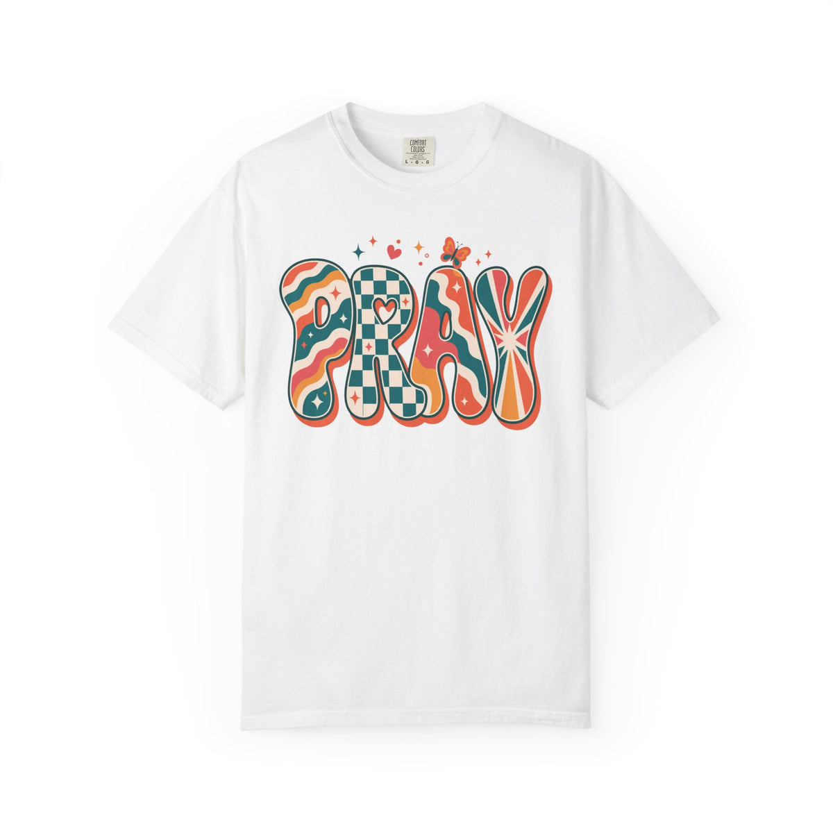 PRAY Retro Christian T-Shirt | Colorful Faith Graphic Tee