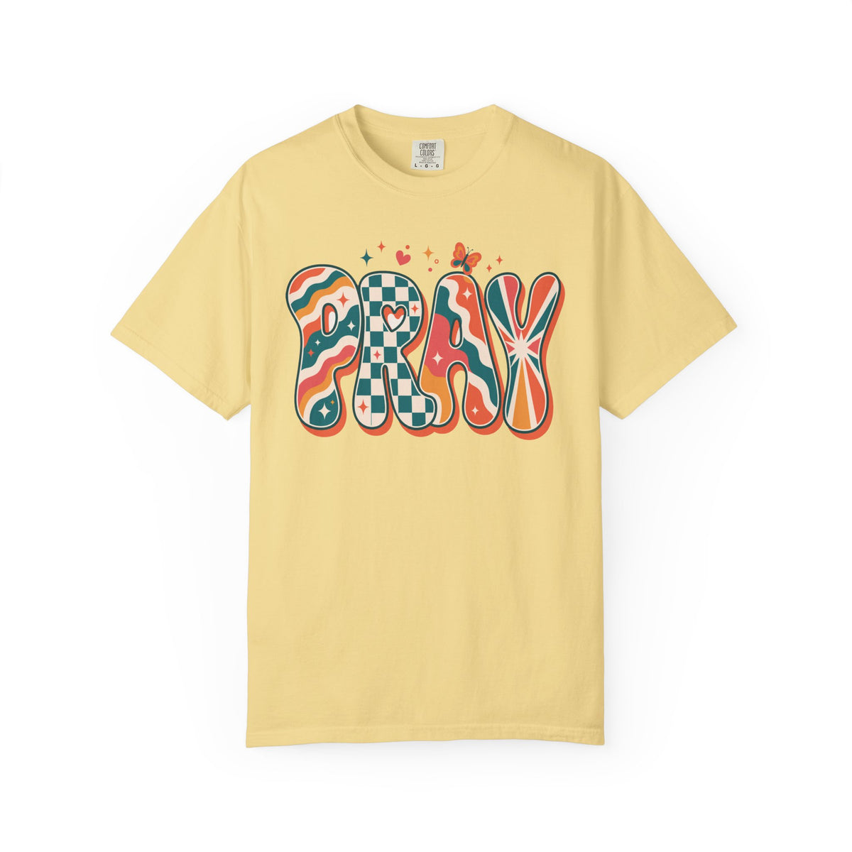 PRAY Retro Christian T-Shirt | Colorful Faith Graphic Tee