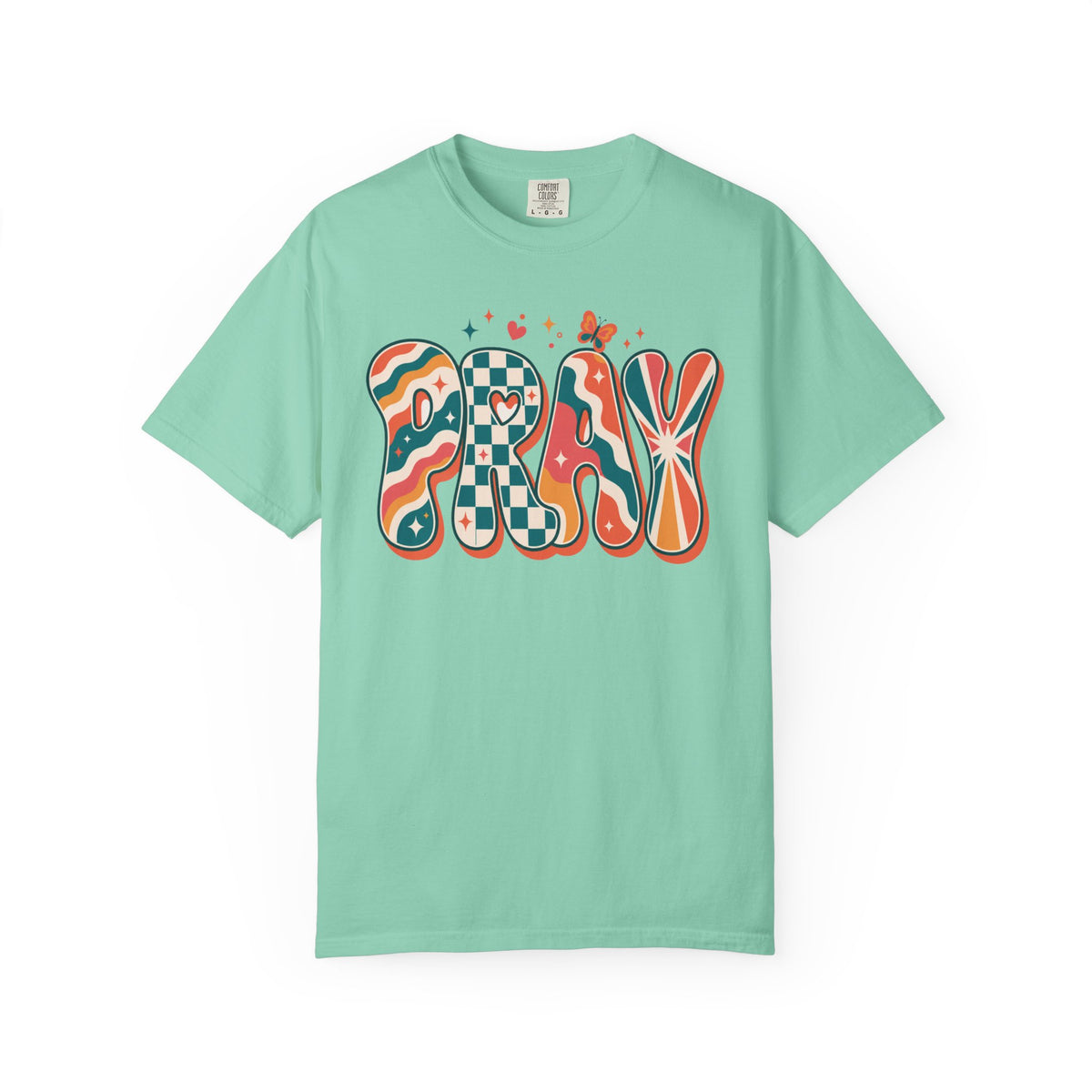 PRAY Retro Christian T-Shirt | Colorful Faith Graphic Tee