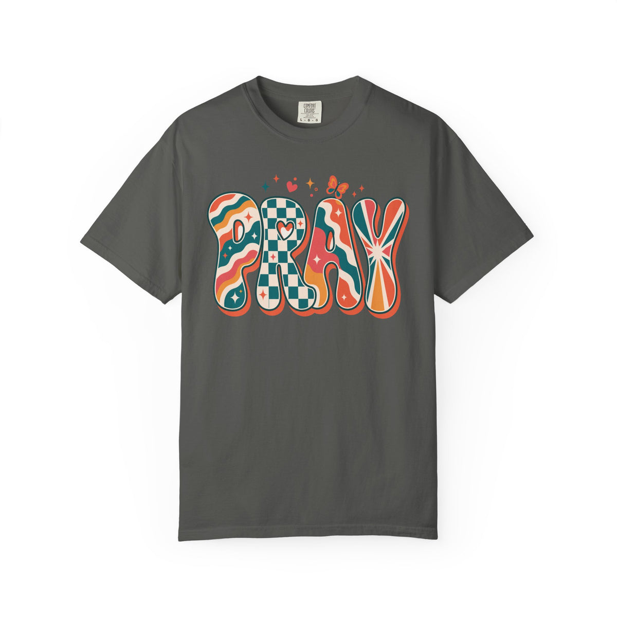 PRAY Retro Christian T-Shirt | Colorful Faith Graphic Tee