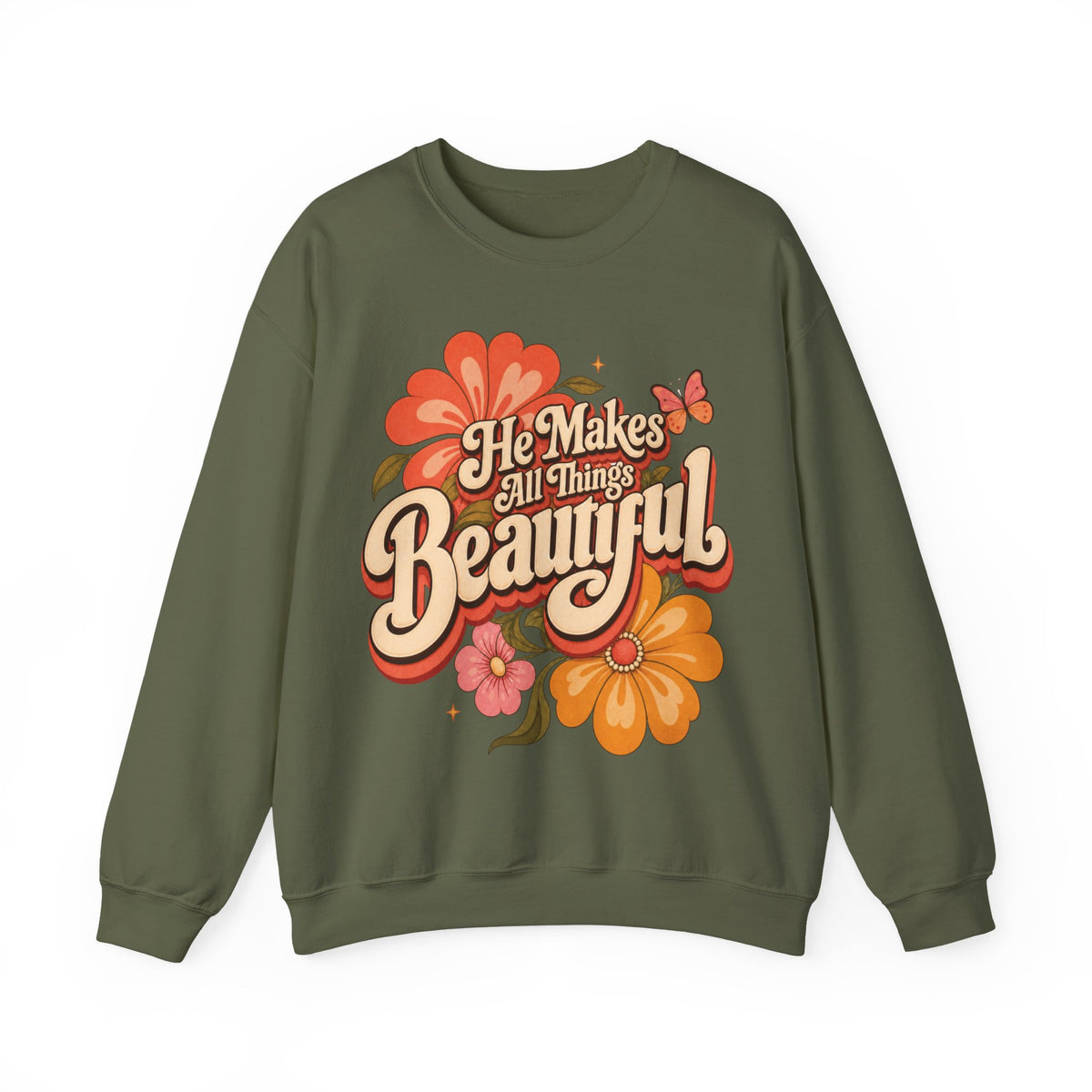 He Makes All Things Beautiful Sweatshirt | Christian Floral Crewneck