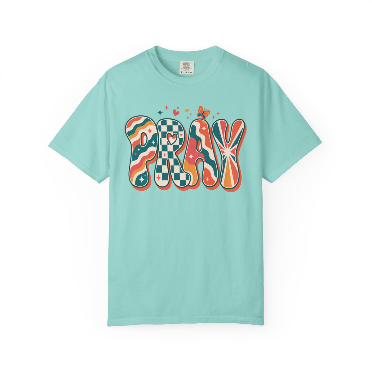 PRAY Retro Christian T-Shirt | Colorful Faith Graphic Tee