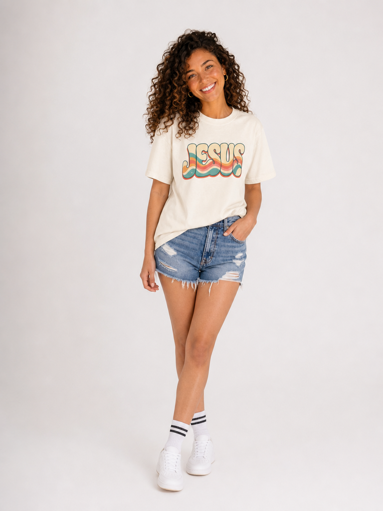 Jesus Retro Wave T-Shirt | Christian Graphic Tee