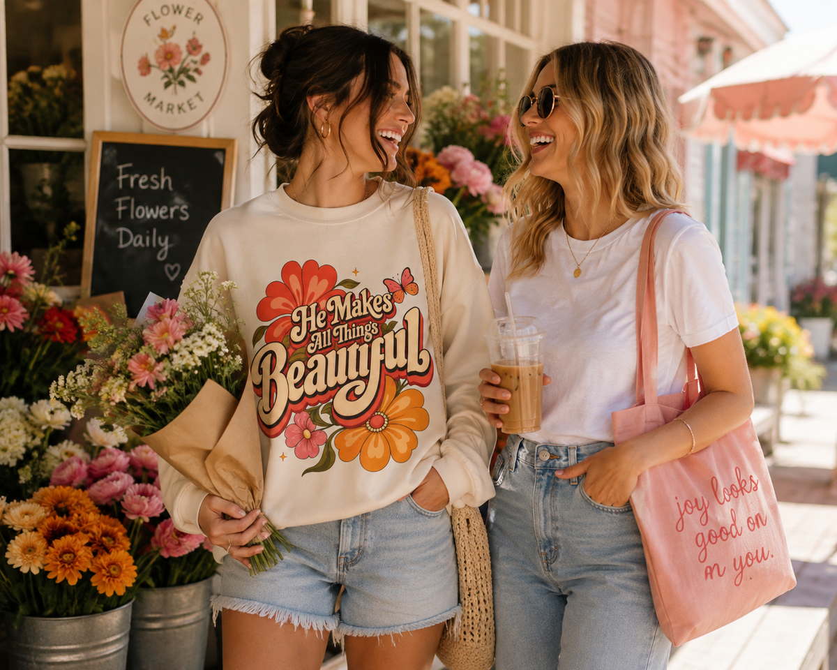 He Makes All Things Beautiful Sweatshirt | Christian Floral Crewneck