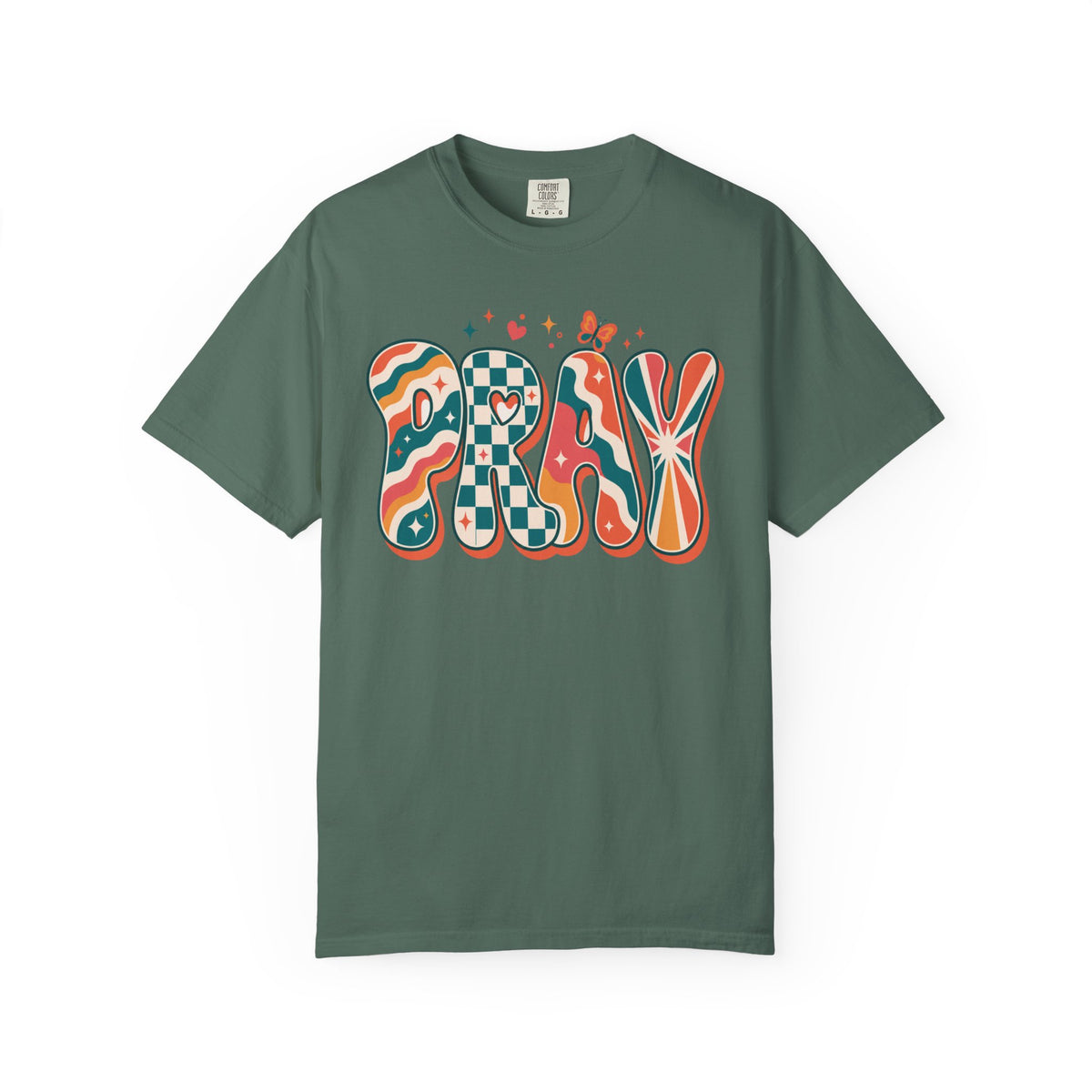 PRAY Retro Christian T-Shirt | Colorful Faith Graphic Tee