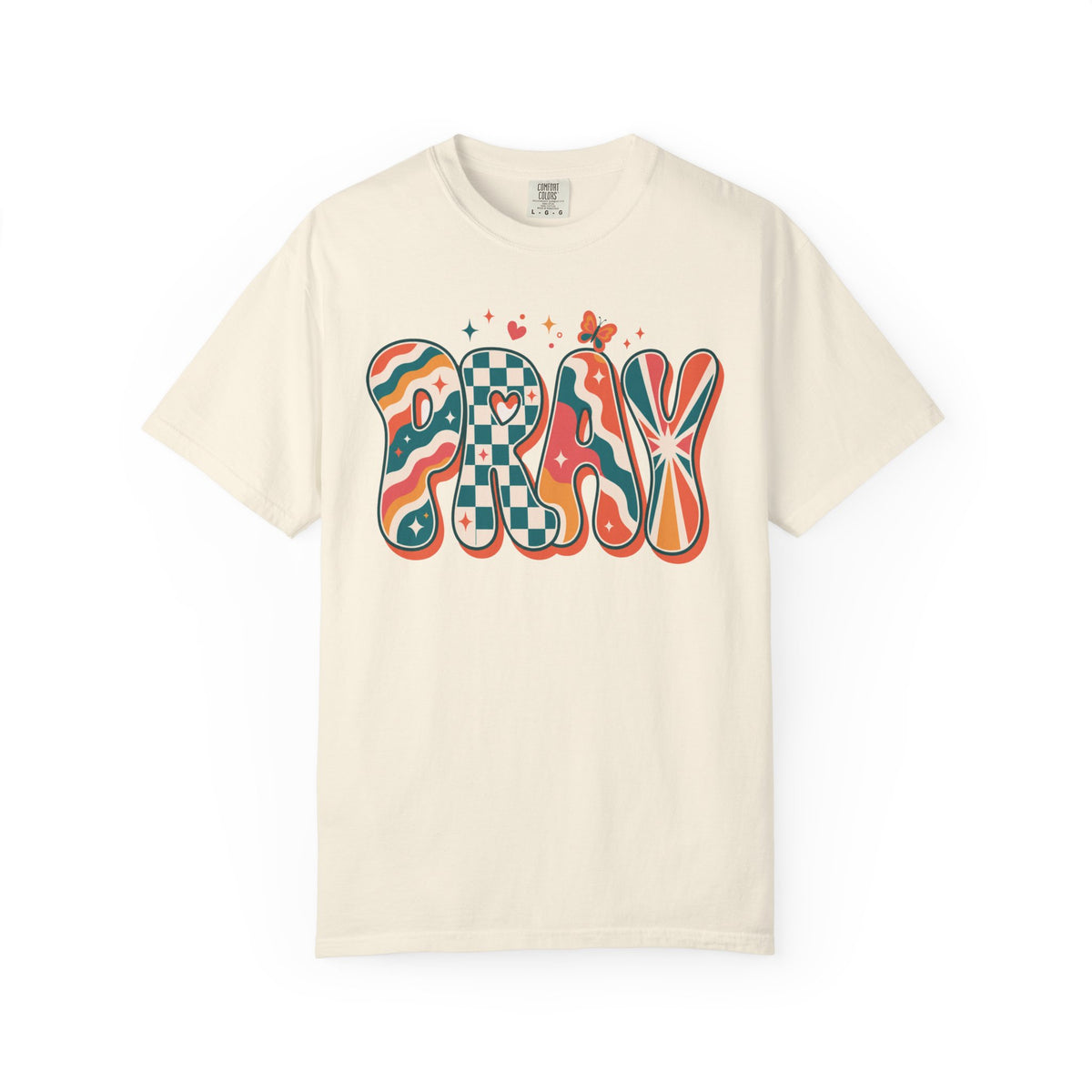 PRAY Retro Christian T-Shirt | Colorful Faith Graphic Tee