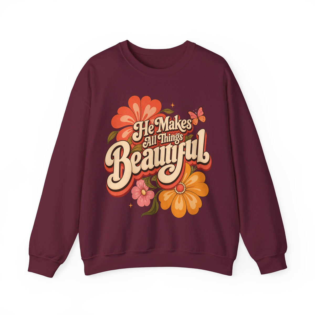 He Makes All Things Beautiful Sweatshirt | Christian Floral Crewneck