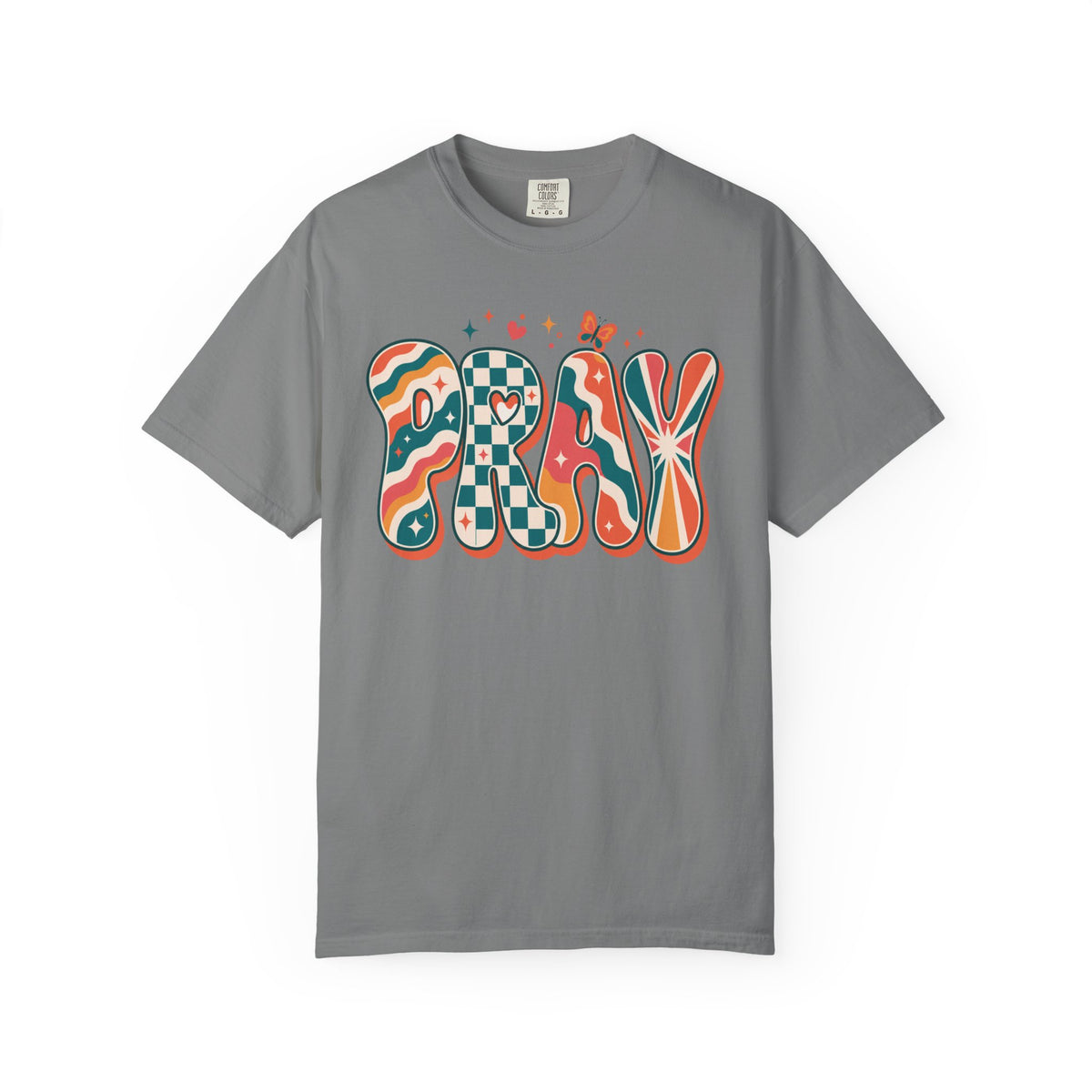 PRAY Retro Christian T-Shirt | Colorful Faith Graphic Tee