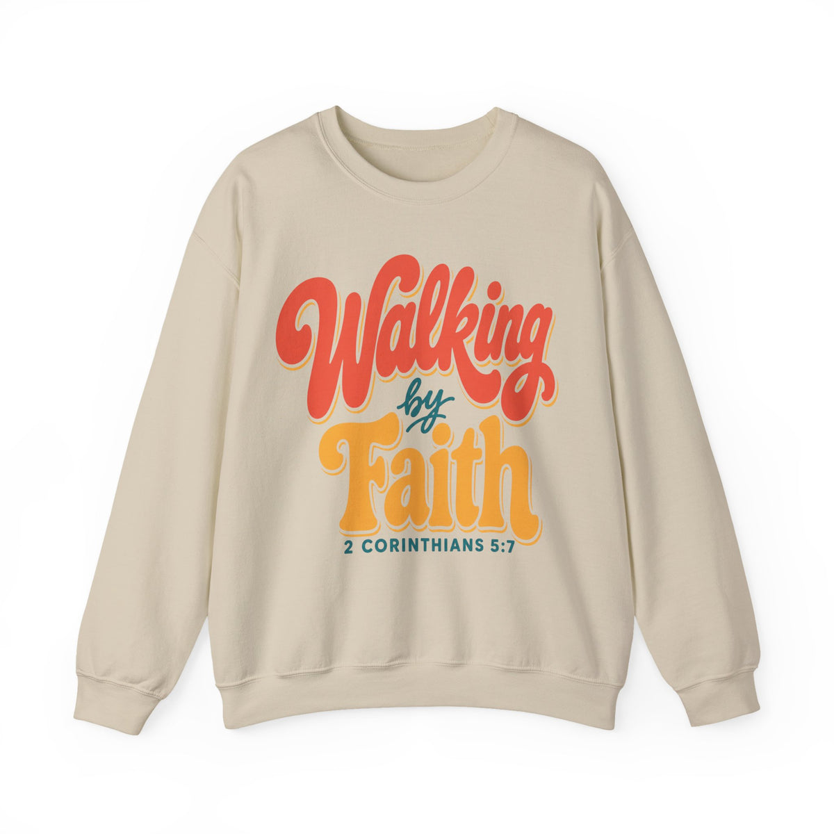 Walking by Faith Sweatshirt | Retro Christian Crewneck
