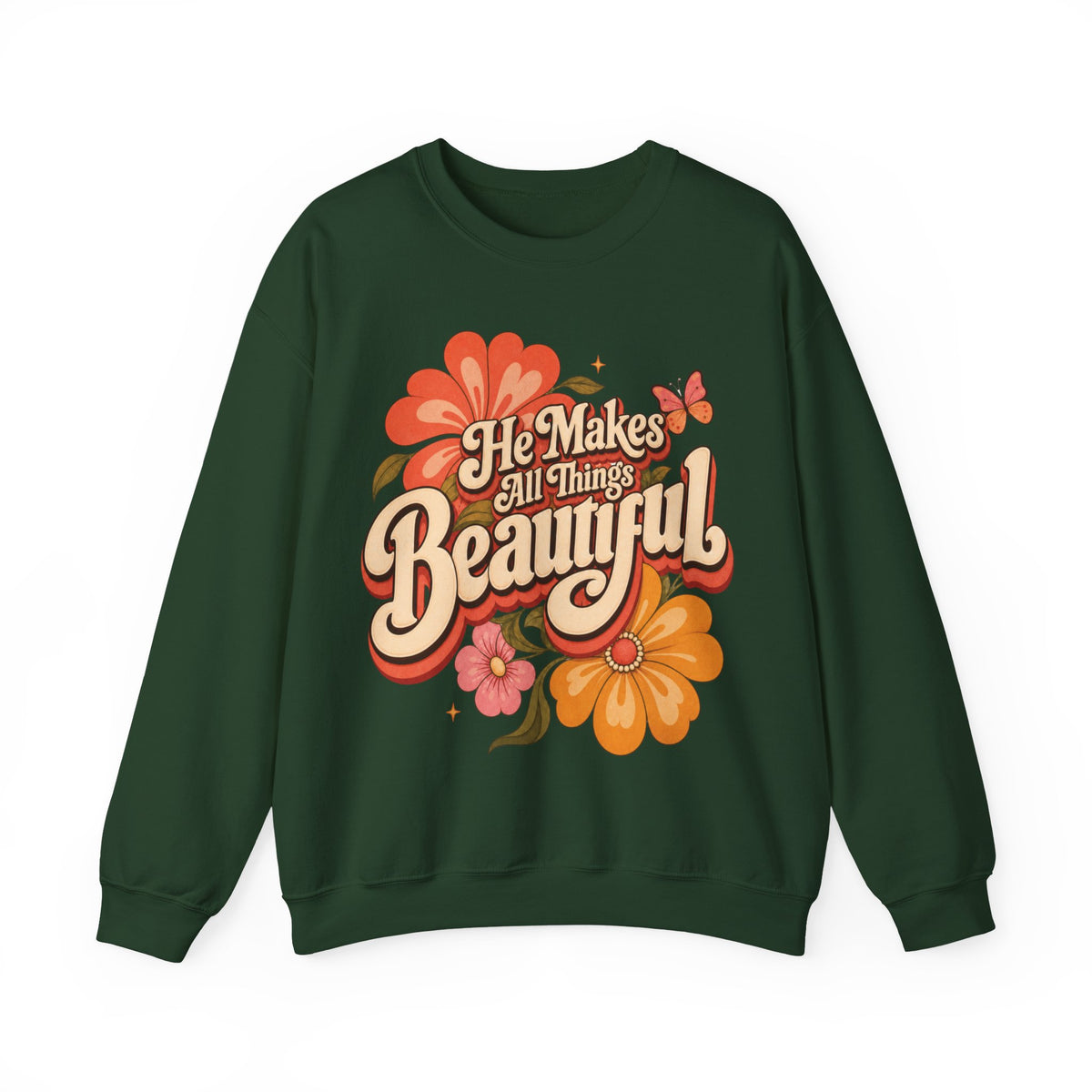 He Makes All Things Beautiful Sweatshirt | Christian Floral Crewneck
