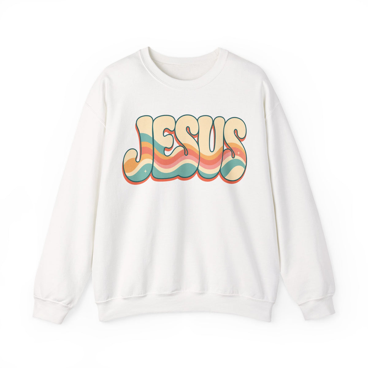 Jesus Retro Wave Sweatshirt | Christian Graphic Crewneck