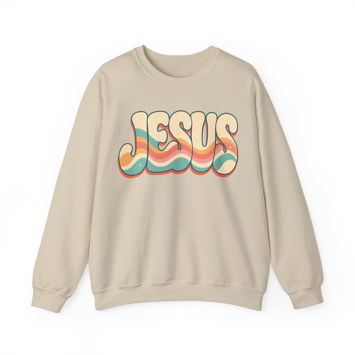 Jesus Retro Wave Sweatshirt | Christian Graphic Crewneck