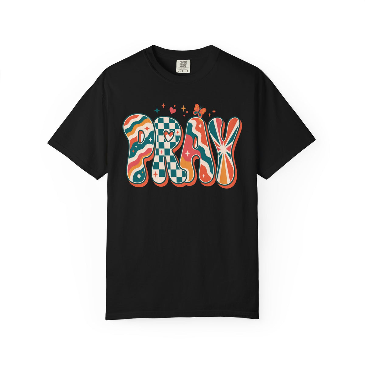 PRAY Retro Christian T-Shirt | Colorful Faith Graphic Tee