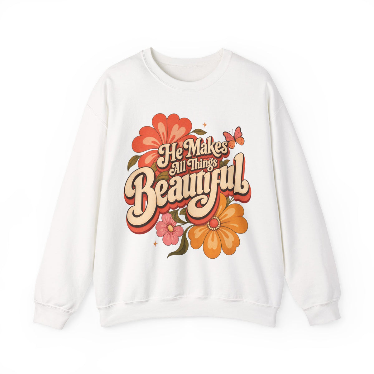 He Makes All Things Beautiful Sweatshirt | Christian Floral Crewneck